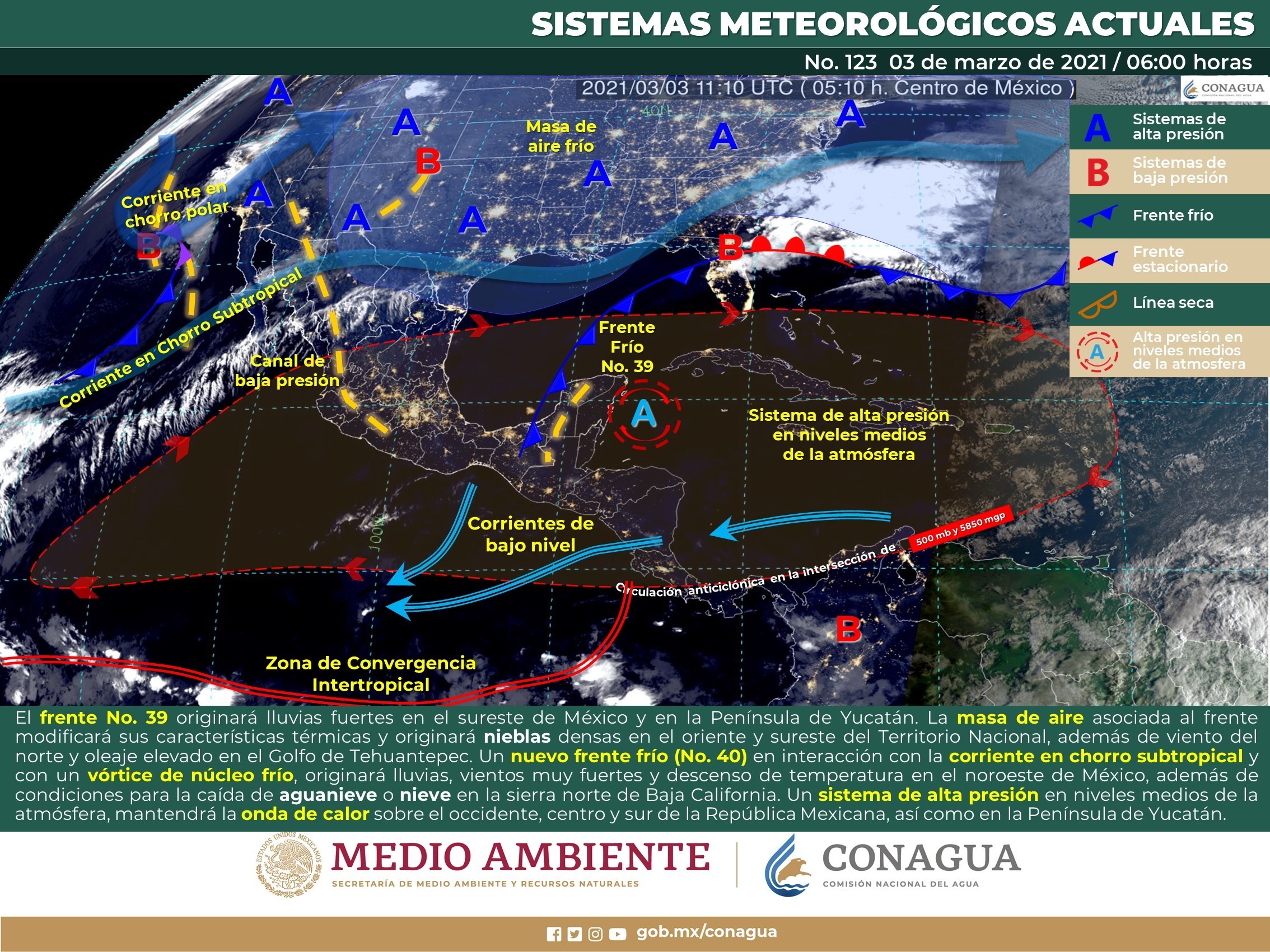 Clima, tiempo, Pronóstico Meteorológico General No. Aviso 123